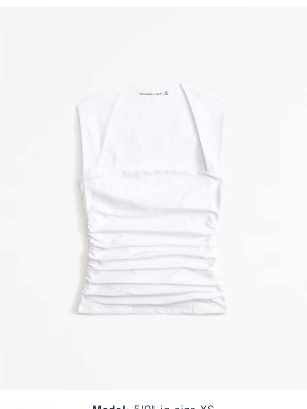 Abercrombie & Fitch White Ruched Square-Neck Tank